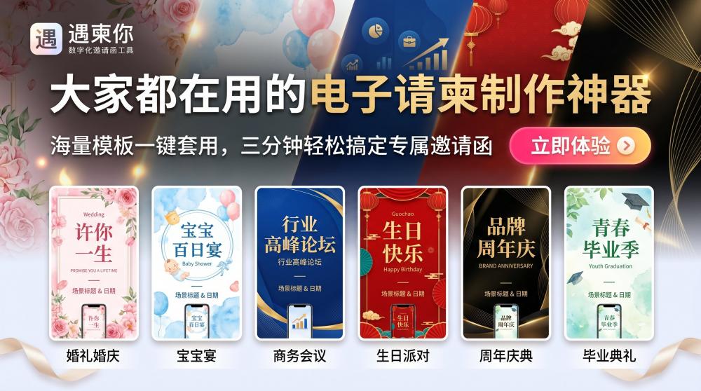 同学聚会电子邀请函一键生成｜怀旧模板免费套用，小白也能5分钟搞定